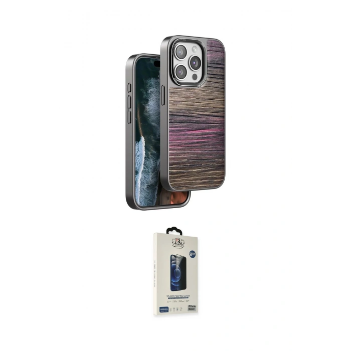 MARSİLYAN™- iPhone 14 Pro Max Kılıf Atlas Minimal Özel Seri - Siyah Bilvis Hayalet Cam Ekran Koruyucu