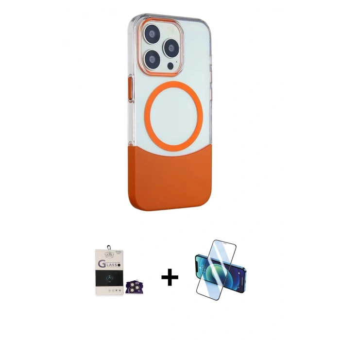 MARSİLYAN™- iPhone 14 Pro Max Kılıf Çekirdek Asil Özel Seri - Siyah 3D Antistatik Cam Ekran Koruyucu + Bilvis Titan Kamera Lens - GD