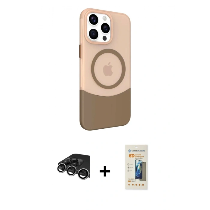 MARSİLYAN™- iPhone 14 Pro Max Kılıf Çekirdek Asil Özel Seri - Siyah 6D Mat Seramik Hayalet Nano Ekran Koruyucu + Raze Metal Kamera Lens - GS