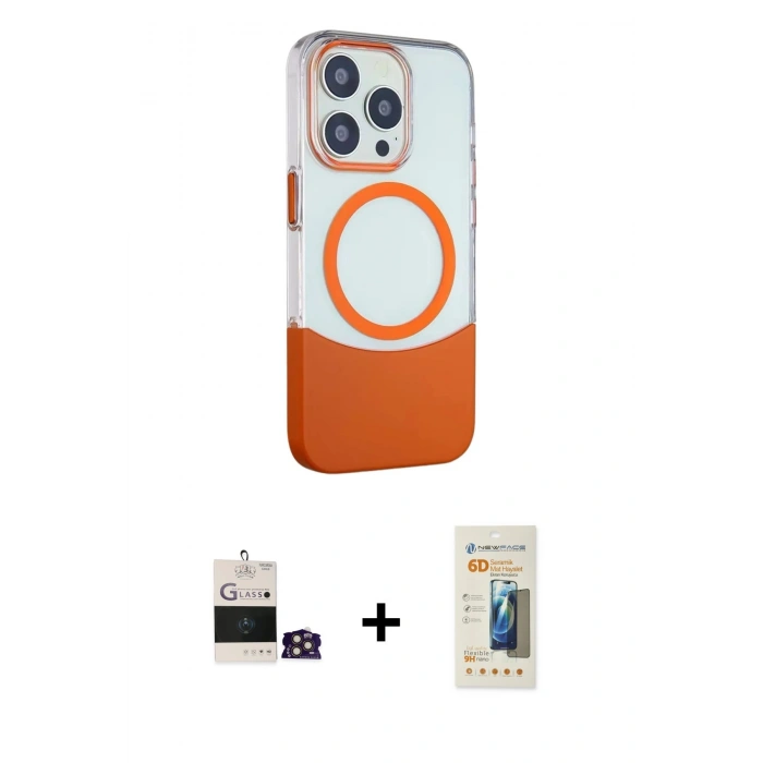 MARSİLYAN™- iPhone 14 Pro Max Kılıf Çekirdek Asil Özel Seri - Siyah 6D Mat Seramik Hayalet Nano Ekran Koruyucu + Bilvis Titan Kamera Lens - GD