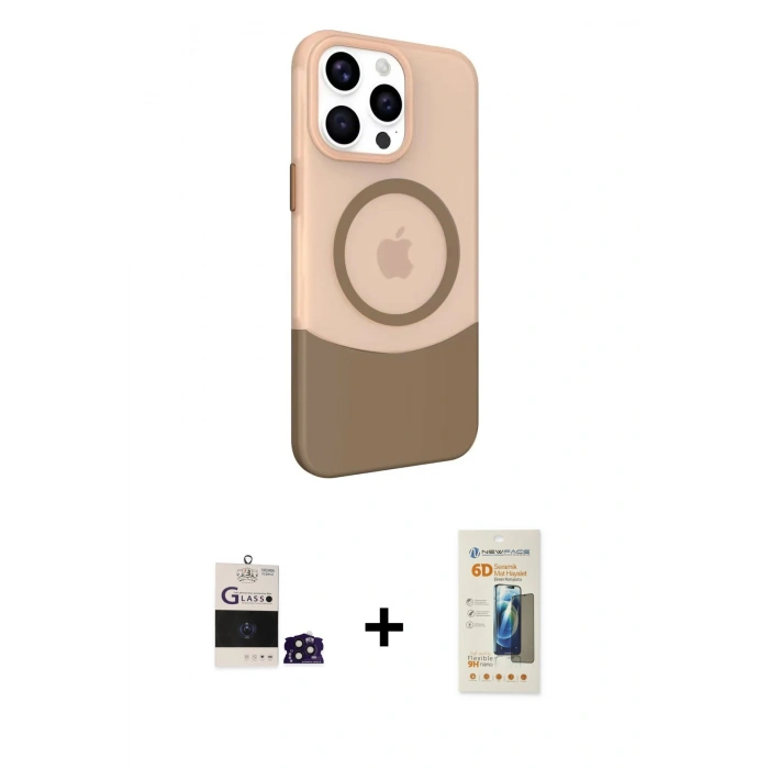 MARSİLYAN™- iPhone 14 Pro Max Kılıf Çekirdek Asil Özel Seri - Siyah 6D Mat Seramik Hayalet Nano Ekran Koruyucu + Bilvis Titan Kamera Lens - DNMR