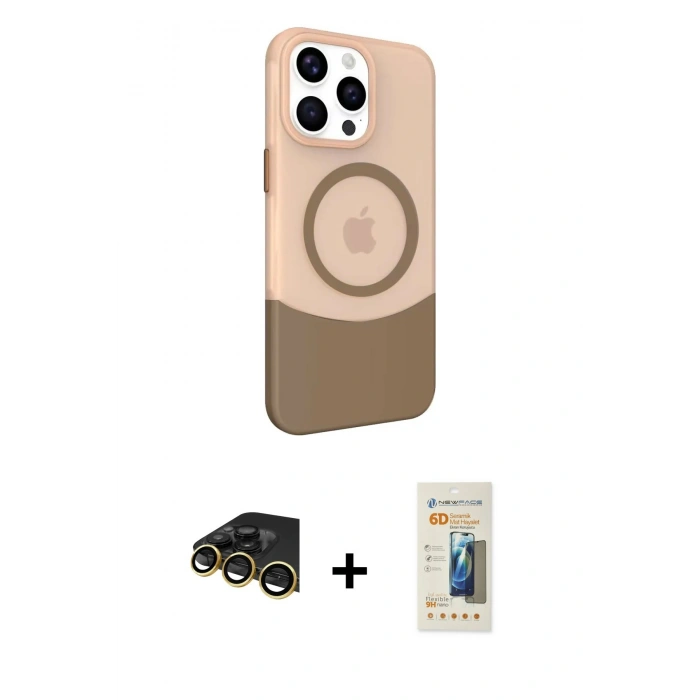 MARSİLYAN™- iPhone 14 Pro Max Kılıf Çekirdek Asil Özel Seri - Siyah 6D Mat Seramik Hayalet Nano Ekran Koruyucu + Raze Metal Kamera Lens - GD