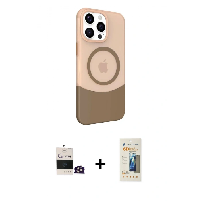 MARSİLYAN™- iPhone 14 Pro Max Kılıf Çekirdek Asil Özel Seri - Siyah 6D Mat Seramik Hayalet Nano Ekran Koruyucu + Bilvis Titan Kamera Lens - GD