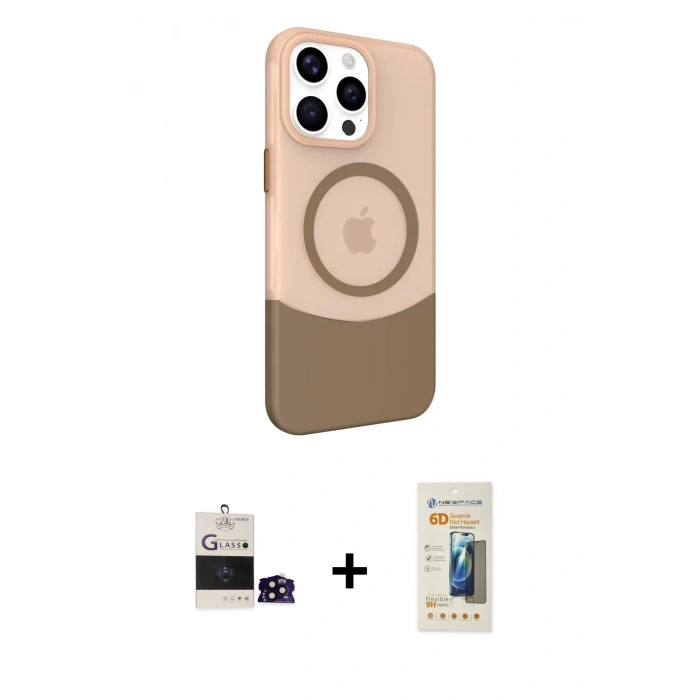 MARSİLYAN™- iPhone 14 Pro Max Kılıf Çekirdek Asil Özel Seri - Siyah 6D Mat Seramik Hayalet Nano Ekran Koruyucu + Bilvis Titan Kamera Lens - SH
