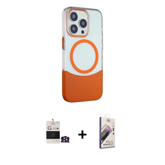MARSİLYAN™- iPhone 14 Pro Max Kılıf Çekirdek Asil Özel Seri - Siyah Bilvis 3D Mat Cam Ekran Koruyucu + Bilvis Titan Kamera Lens - GD