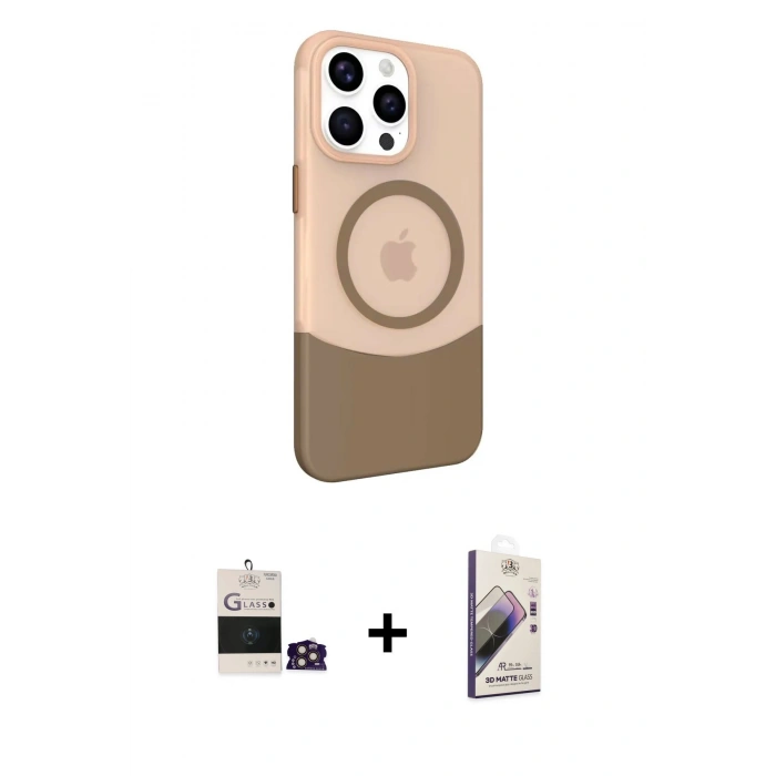 MARSİLYAN™- iPhone 14 Pro Max Kılıf Çekirdek Asil Özel Seri - Siyah Bilvis 3D Mat Cam Ekran Koruyucu + Bilvis Titan Kamera Lens - GD