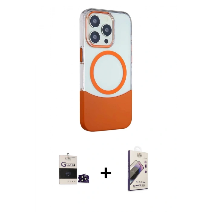MARSİLYAN™- iPhone 14 Pro Max Kılıf Çekirdek Asil Özel Seri - Siyah Bilvis 3D Mat Cam Ekran Koruyucu + Bilvis Titan Kamera Lens - SH