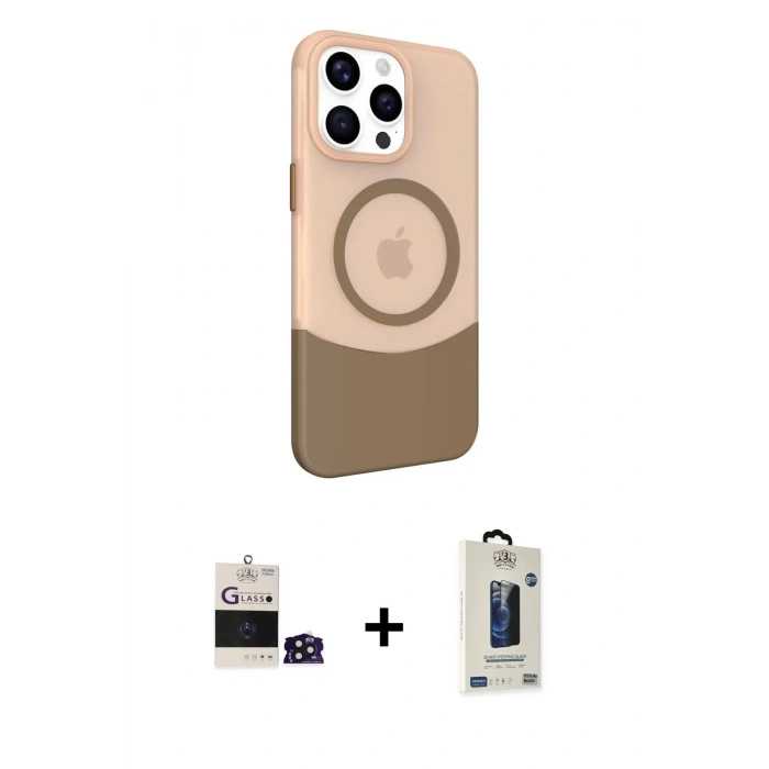 MARSİLYAN™- iPhone 14 Pro Max Kılıf Çekirdek Asil Özel Seri - Siyah Bilvis Hayalet Cam Ekran Koruyucu + Bilvis Titan Kamera Lens - DNMR