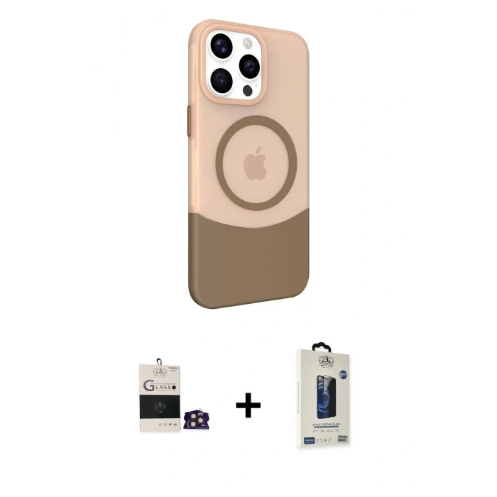 MARSİLYAN™- iPhone 14 Pro Max Kılıf Çekirdek Asil Özel Seri - Siyah Bilvis Hayalet Cam Ekran Koruyucu + Bilvis Titan Kamera Lens - GD