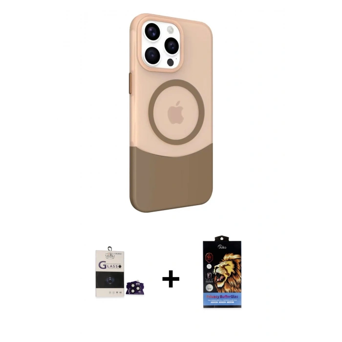 MARSİLYAN™- iPhone 14 Pro Max Kılıf Çekirdek Asil Özel Seri - Siyah Buffer Hayalet Cam Ekran Koruyucu + Bilvis Titan Kamera Lens - SH