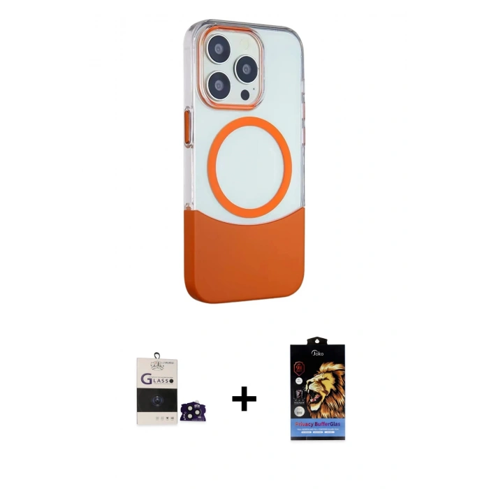 MARSİLYAN™- iPhone 14 Pro Max Kılıf Çekirdek Asil Özel Seri - Siyah Buffer Hayalet Cam Ekran Koruyucu + Bilvis Titan Kamera Lens - SH