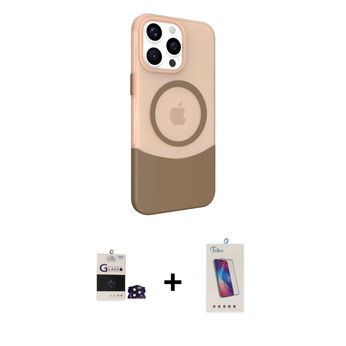 MARSİLYAN™- iPhone 14 Pro Max Kılıf Çekirdek Asil Özel Seri - Siyah Joko 5D Cam + Derin Mor Bilvis Titan Kamera Lens