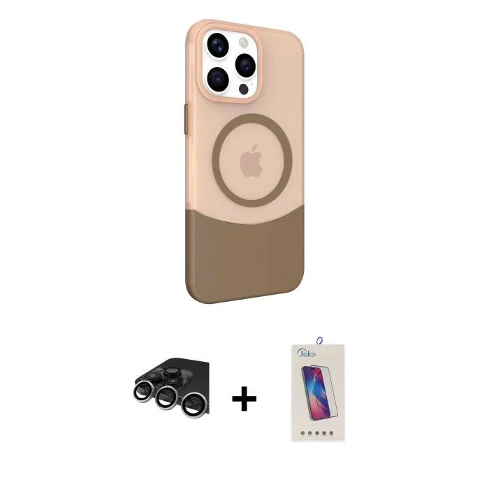 MARSİLYAN™- iPhone 14 Pro Max Kılıf Çekirdek Asil Özel Seri - Siyah Joko 5D Cam + Raze Metal Kamera Lens - GS