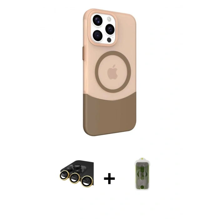 MARSİLYAN™- iPhone 14 Pro Max Kılıf Çekirdek Asil Özel Seri - Siyah Joko Magic 5D Hayalet Cam + Raze Metal Kamera Lens - GD