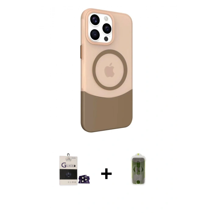 MARSİLYAN™- iPhone 14 Pro Max Kılıf Çekirdek Asil Özel Seri - Siyah Joko Magic 5D Hayalet Cam + Bilvis Titan Kamera Lens - SH