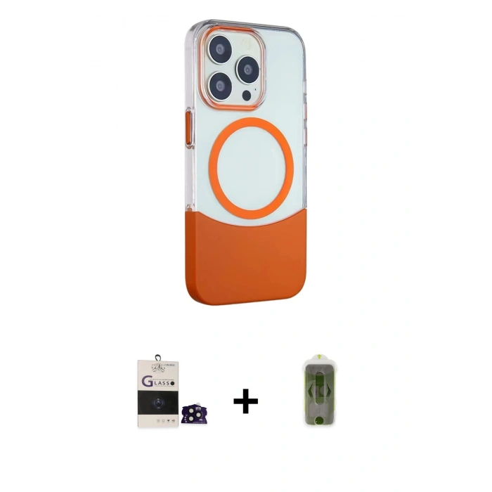 MARSİLYAN™- iPhone 14 Pro Max Kılıf Çekirdek Asil Özel Seri - Siyah Joko Magic 5D Hayalet Cam + Bilvis Titan Kamera Lens - SH