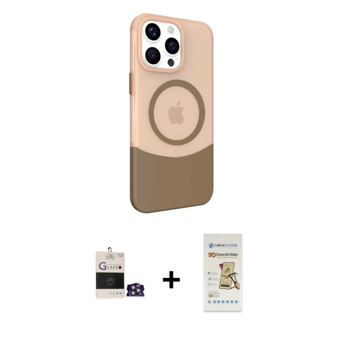 MARSİLYAN™- iPhone 14 Pro Max Kılıf Çekirdek Asil Özel Seri - Siyah Mat Seramik Nano Ekran Koruyucu + Bilvis Titan Kamera Lens - GS