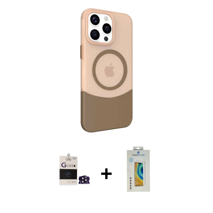 MARSİLYAN™- iPhone 14 Pro Max Kılıf Çekirdek Asil Özel Seri - Siyah Polymer Nano Ekran Koruyucu + Bilvis Titan Kamera Lens - DNMR