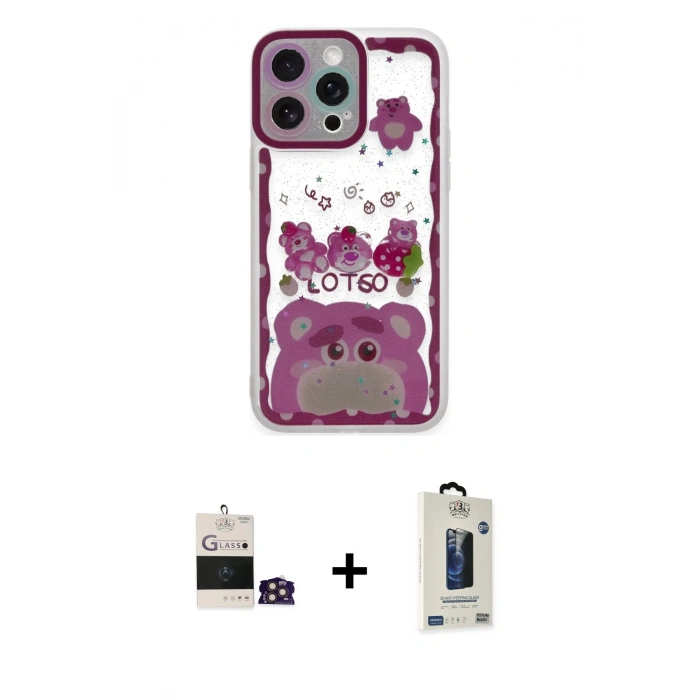 MARSİLYAN™- iPhone 14 Pro Max Kılıf Çekirdek Asil - Siyah Bilvis Hayalet Cam Ekran Koruyucu + Bilvis Titan Kamera Lens - GD