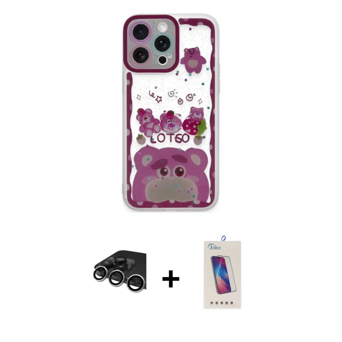MARSİLYAN™- iPhone 14 Pro Max Kılıf Çekirdek Asil - Siyah Joko 5D Cam + Raze Metal Kamera Lens - GS