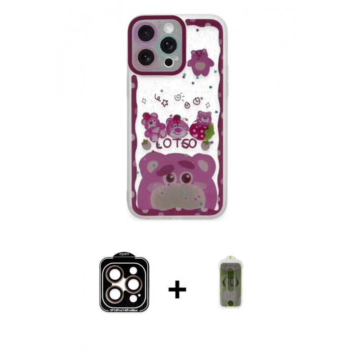 MARSİLYAN™- iPhone 14 Pro Max Kılıf Çekirdek Asil - Siyah Joko Magic 5D Hayalet Cam + PVD Metal Kamera Lens - TU