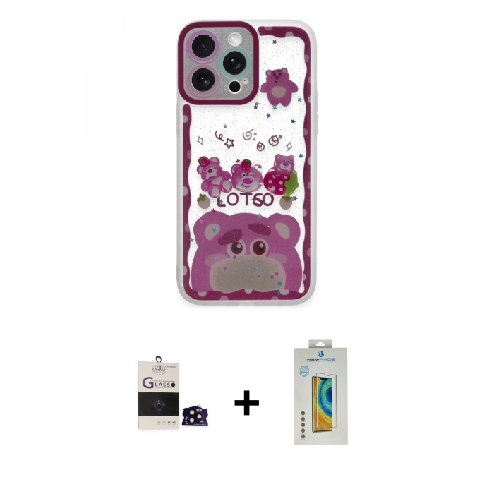 MARSİLYAN™- iPhone 14 Pro Max Kılıf Çekirdek Asil - Siyah Polymer Nano Ekran Koruyucu + Bilvis Titan Kamera Lens - SH