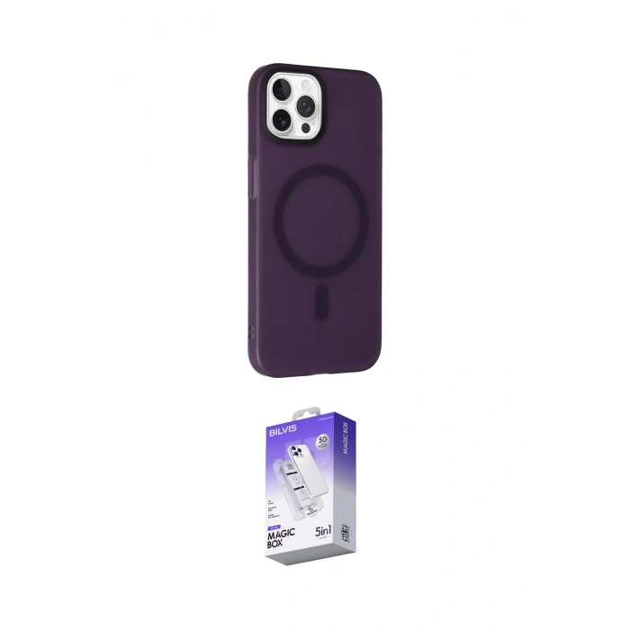 MARSİLYAN™- iPhone 14 Pro Max Kılıf Çekirdek Modern Prime - Siyah Bilvis 5in1 3D Magic Cam Ekran Koruyucu