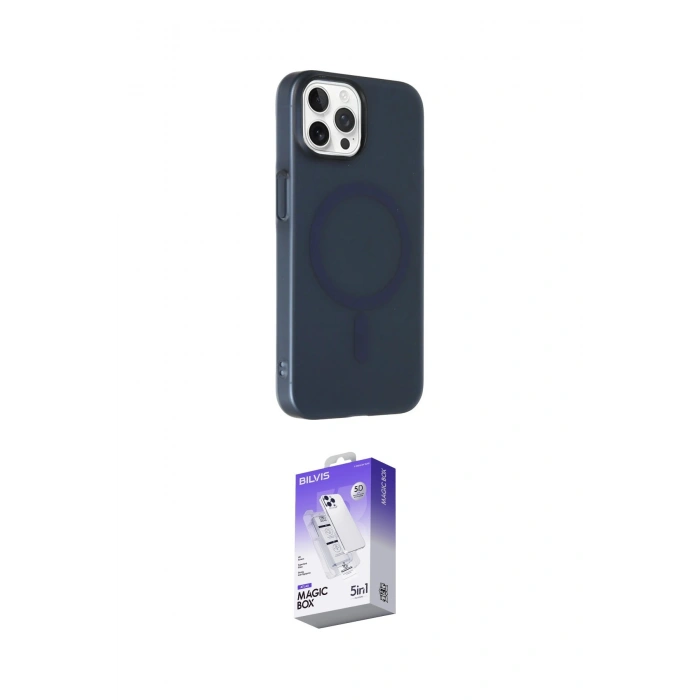 MARSİLYAN™- iPhone 14 Pro Max Kılıf Çekirdek Modern Prime - Siyah Bilvis 5in1 3D Magic Cam Ekran Koruyucu