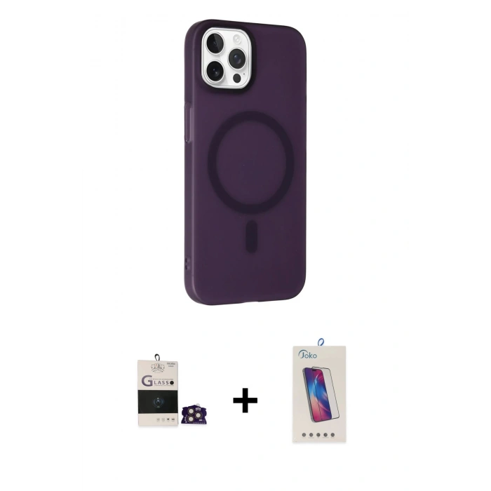 MARSİLYAN™- iPhone 14 Pro Max Kılıf Çekirdek Modern Prime - Siyah Joko 5D Cam + Bilvis Titan Kamera Lens - GD