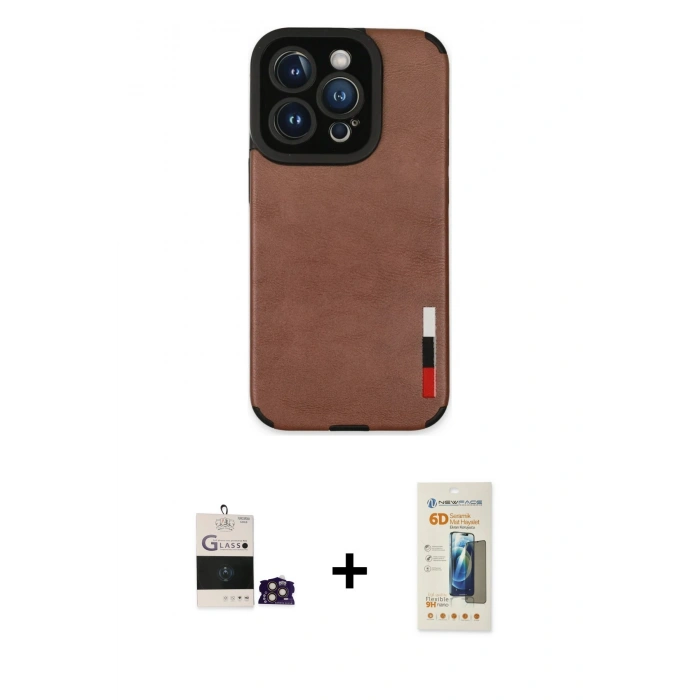 MARSİLYAN™- iPhone 14 Pro Max Kılıf Doruk Asil Koleksiyonu - Siyah 6D Mat Seramik Hayalet Nano Ekran Koruyucu + Bilvis Titan Kamera Lens - GD