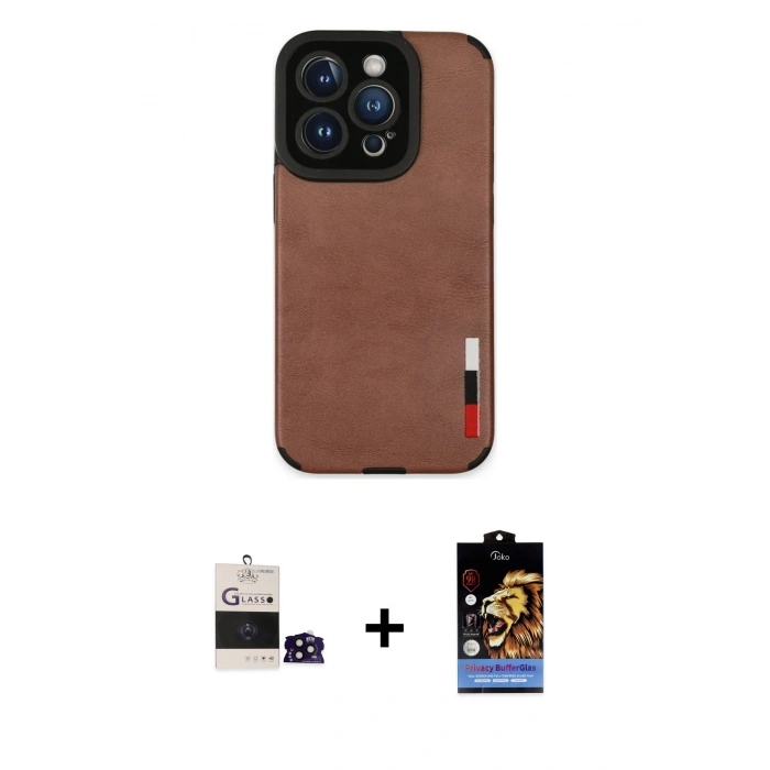 MARSİLYAN™- iPhone 14 Pro Max Kılıf Doruk Asil Koleksiyonu - Siyah Buffer Hayalet Cam Ekran Koruyucu + Bilvis Titan Kamera Lens - SH