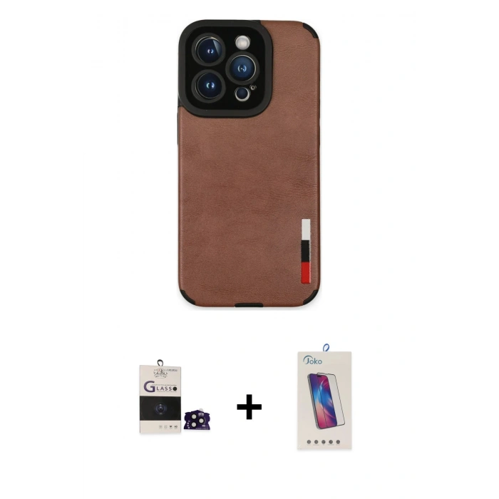 MARSİLYAN™- iPhone 14 Pro Max Kılıf Doruk Asil Koleksiyonu - Siyah Joko 5D Cam + Bilvis Titan Kamera Lens - SH