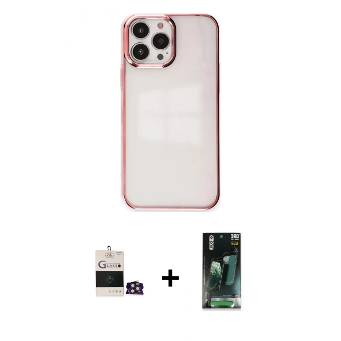 MARSİLYAN™- iPhone 14 Pro Max Kılıf Doruk Doku Prime - Siyah 360 Mat Full Body Arka Koruyucu + Bilvis Titan Kamera Lens - GD