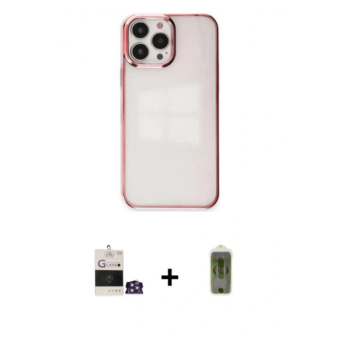 MARSİLYAN™- iPhone 14 Pro Max Kılıf Doruk Doku Prime - Siyah Joko Magic 5D Hayalet Cam + Bilvis Titan Kamera Lens - GS