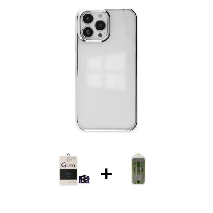 MARSİLYAN™- iPhone 14 Pro Max Kılıf Doruk Doku Prime - Siyah Joko Magic 5D Hayalet Cam + Bilvis Titan Kamera Lens - SH