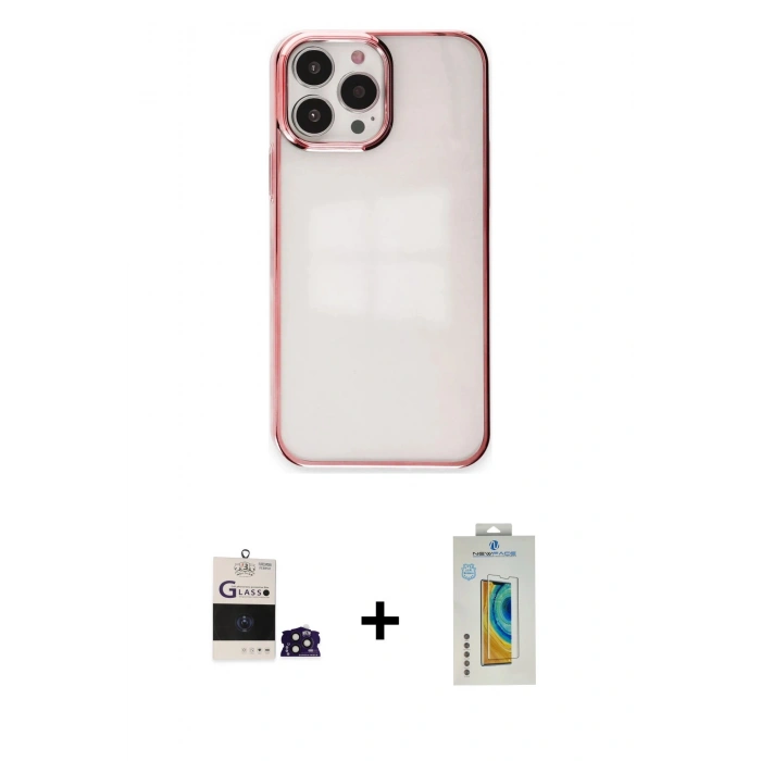 MARSİLYAN™- iPhone 14 Pro Max Kılıf Doruk Doku Prime - Siyah Polymer Nano Ekran Koruyucu + Bilvis Titan Kamera Lens - DNMR