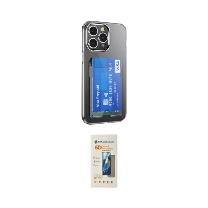 MARSİLYAN™- iPhone 14 Pro Max Kılıf Doruk Klasik Koleksiyonu - Siyah 6D Mat Seramik Hayalet Nano Ekran Koruyucu