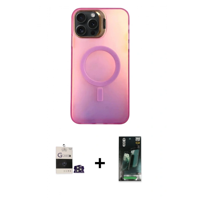 MARSİLYAN™- iPhone 14 Pro Max Kılıf Doruk Klasik Prime - Şeffaf 360 Full Body Arka Koruyucu + Bilvis Titan Kamera Lens - GS