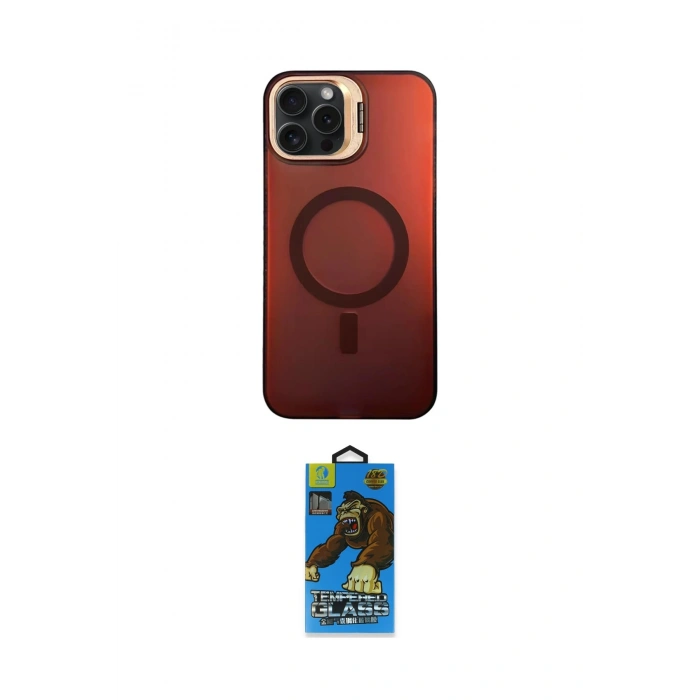 MARSİLYAN™- iPhone 14 Pro Max Kılıf Doruk Klasik Prime - Siyah 18D Cam Ekran Koruyucu