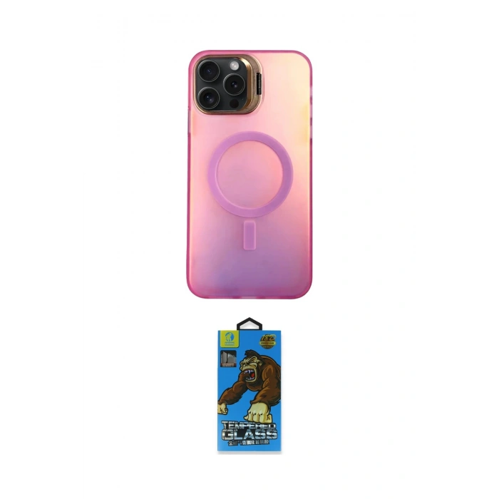 MARSİLYAN™- iPhone 14 Pro Max Kılıf Doruk Klasik Prime - Siyah 18D Cam Ekran Koruyucu