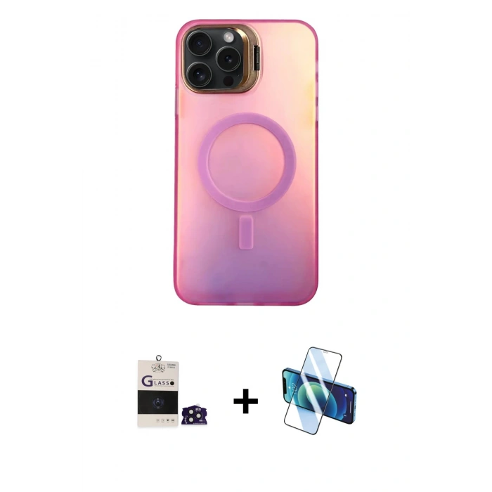 MARSİLYAN™- iPhone 14 Pro Max Kılıf Doruk Klasik Prime - Siyah 3D Antistatik Cam Ekran Koruyucu + Bilvis Titan Kamera Lens - DNMR