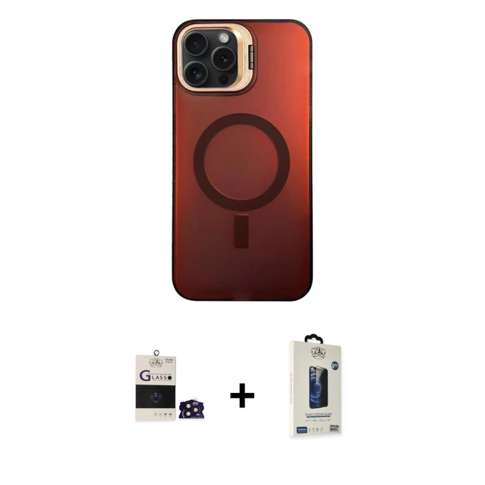 MARSİLYAN™- iPhone 14 Pro Max Kılıf Doruk Klasik Prime - Siyah Bilvis Hayalet Cam Ekran Koruyucu + Bilvis Titan Kamera Lens - DNMR