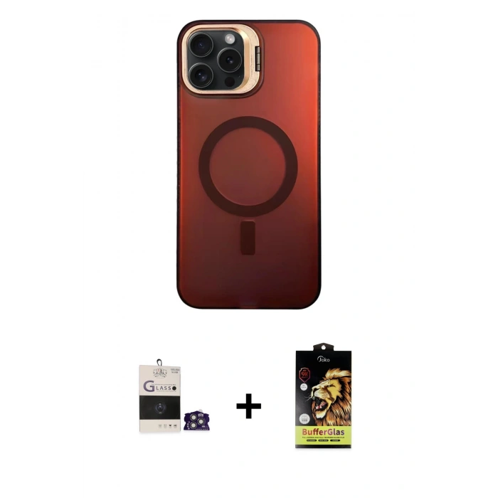 MARSİLYAN™- iPhone 14 Pro Max Kılıf Doruk Klasik Prime - Siyah Buffer Cam Ekran Koruyucu + Bilvis Titan Kamera Lens - GS