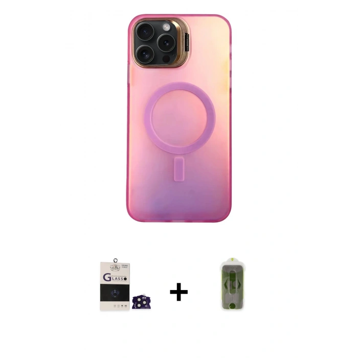 MARSİLYAN™- iPhone 14 Pro Max Kılıf Doruk Klasik Prime - Siyah Joko Magic 5D Hayalet Cam + Bilvis Titan Kamera Lens - DNMR