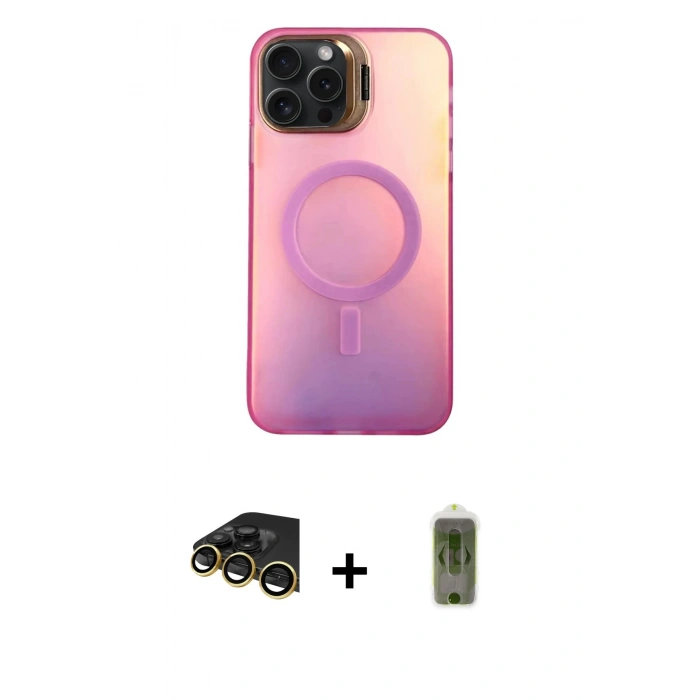 MARSİLYAN™- iPhone 14 Pro Max Kılıf Doruk Klasik Prime - Siyah Joko Magic 5D Hayalet Cam + Raze Metal Kamera Lens - GD