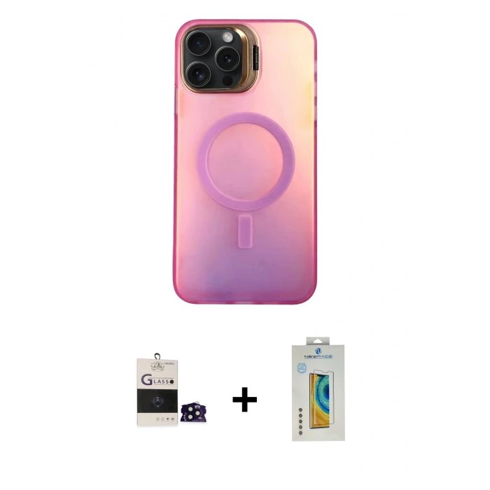 MARSİLYAN™- iPhone 14 Pro Max Kılıf Doruk Klasik Prime - Siyah Polymer Nano Ekran Koruyucu + Bilvis Titan Kamera Lens - SH