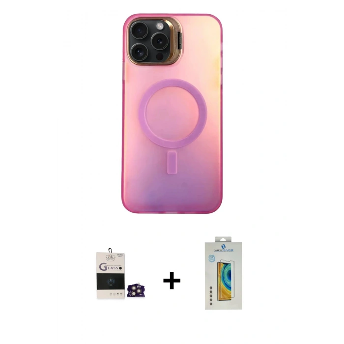 MARSİLYAN™- iPhone 14 Pro Max Kılıf Doruk Klasik Prime - Siyah Polymer Nano Ekran Koruyucu + Bilvis Titan Kamera Lens - GD