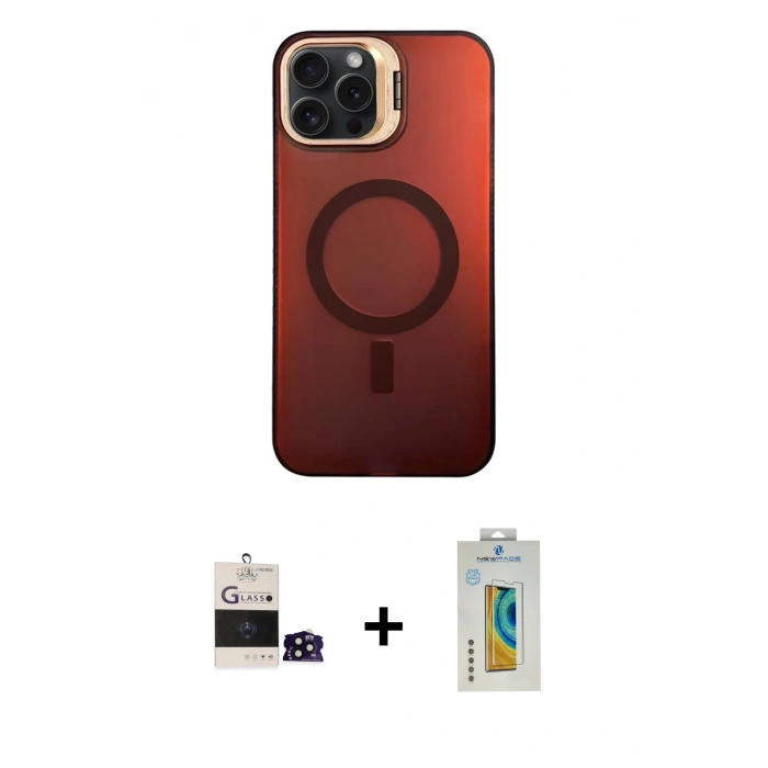 MARSİLYAN™- iPhone 14 Pro Max Kılıf Doruk Klasik Prime - Siyah Polymer Nano Ekran Koruyucu + Bilvis Titan Kamera Lens - SH