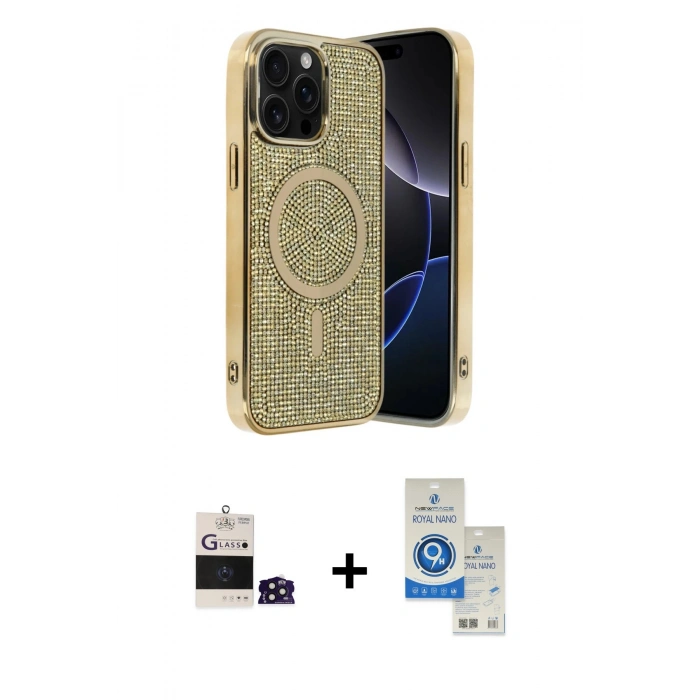 MARSİLYAN™- iPhone 14 Pro Max Kılıf Eksen Çizgi - Şeffaf Royal Nano Ekran Koruyucu + Derin Mor Bilvis Titan Kamera Lens