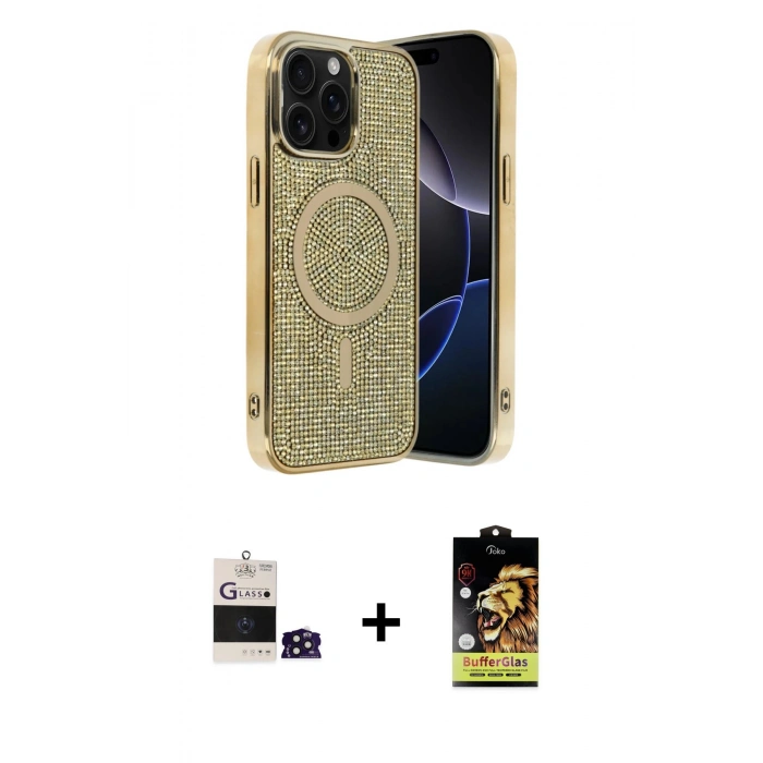 MARSİLYAN™- iPhone 14 Pro Max Kılıf Eksen Çizgi - Siyah Buffer Cam Ekran Koruyucu + Bilvis Titan Kamera Lens - DNMR